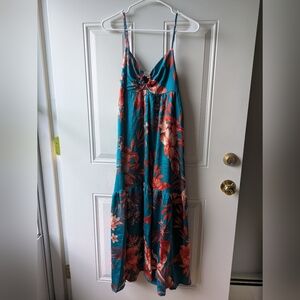 Floral Teal Maxi Dress